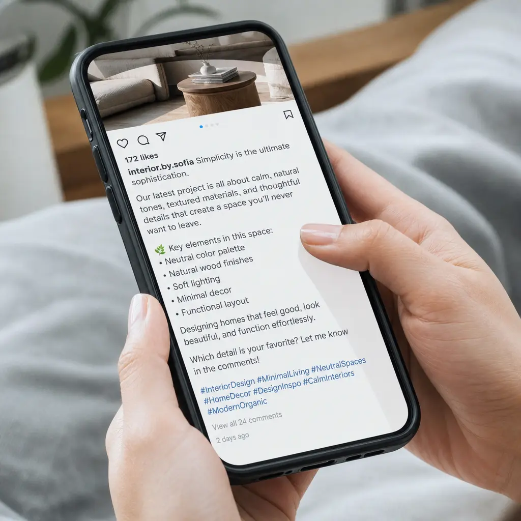 Strategic keyword placement in captions enhances both internal and external AI discovery.