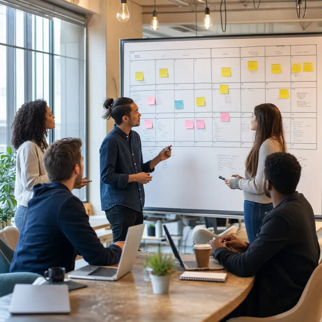 Teams discussing compliance and AI integration strategies for global campaigns.